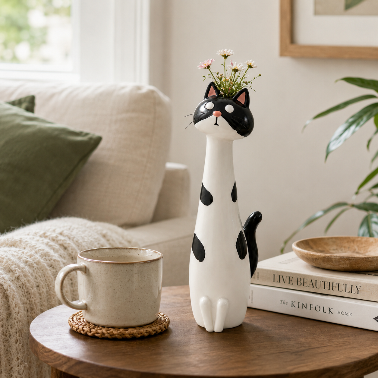Cute Cat Flower Vase – Whimsical Home Décor Planter