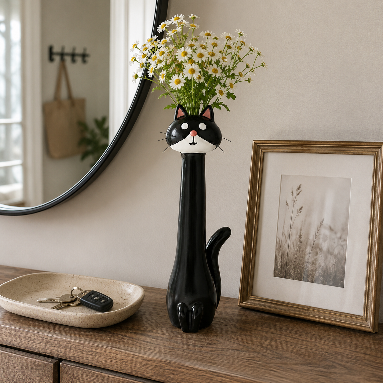 Cute Cat Flower Vase – Whimsical Home Décor Planter