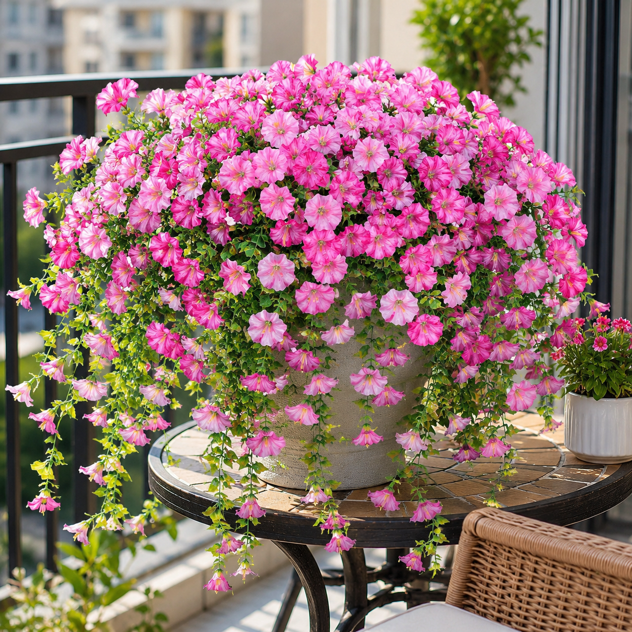 4pcs-Artificial Hanging Morning Glory Flowers, UV Resistant Faux Trailing Plants for Outdoor Indoor Decor