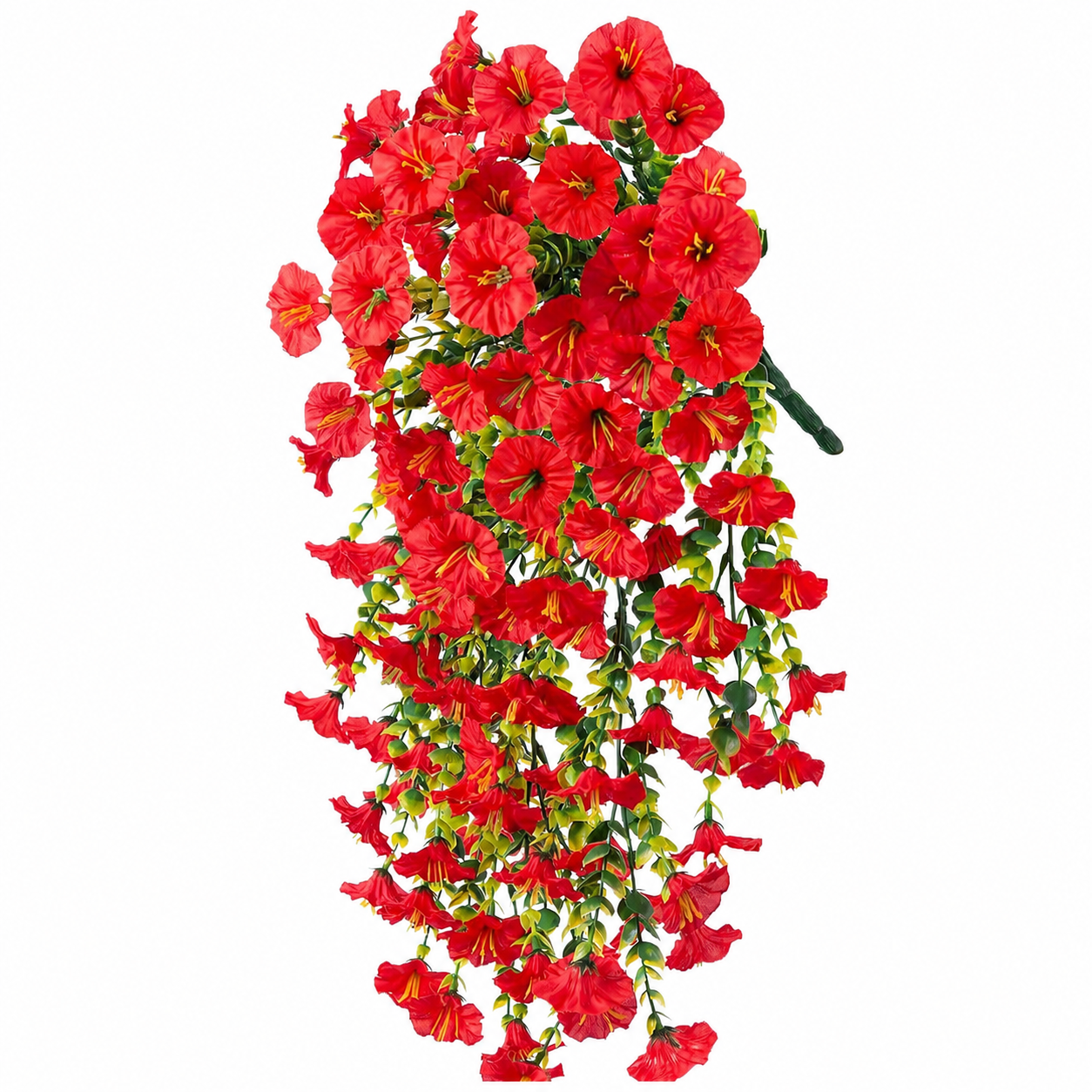 4pcs-Artificial Hanging Morning Glory Flowers, UV Resistant Faux Trailing Plants for Outdoor Indoor Decor