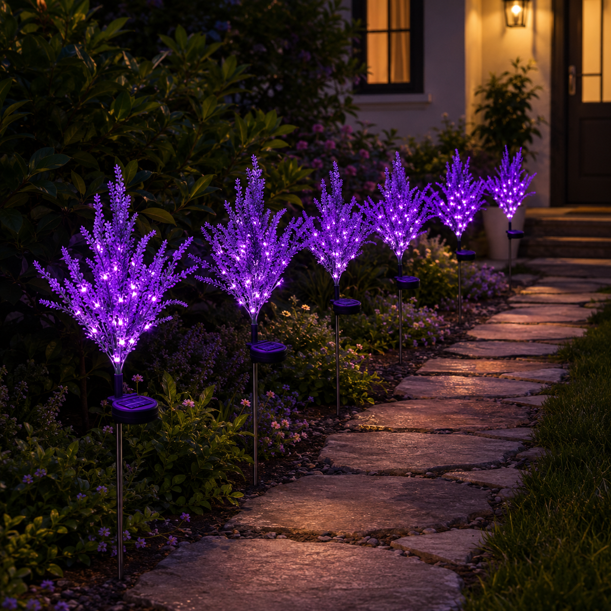 Solar-Powered Decorative Lavender Garden Stake