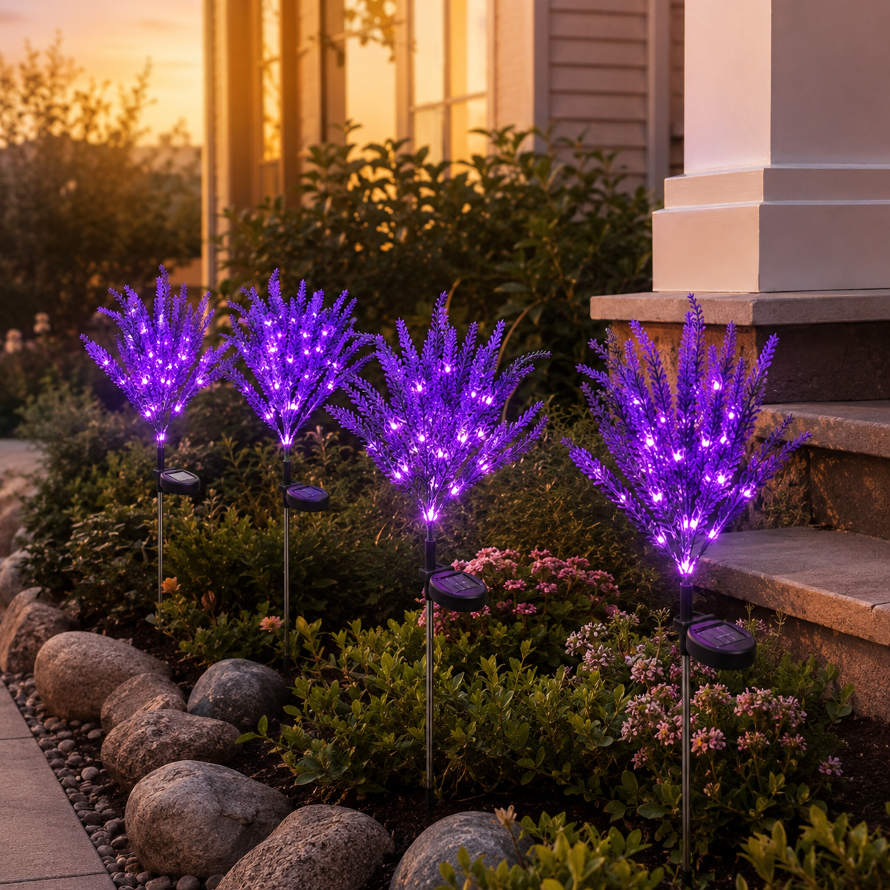 Solar-Powered Decorative Lavender Garden Stake