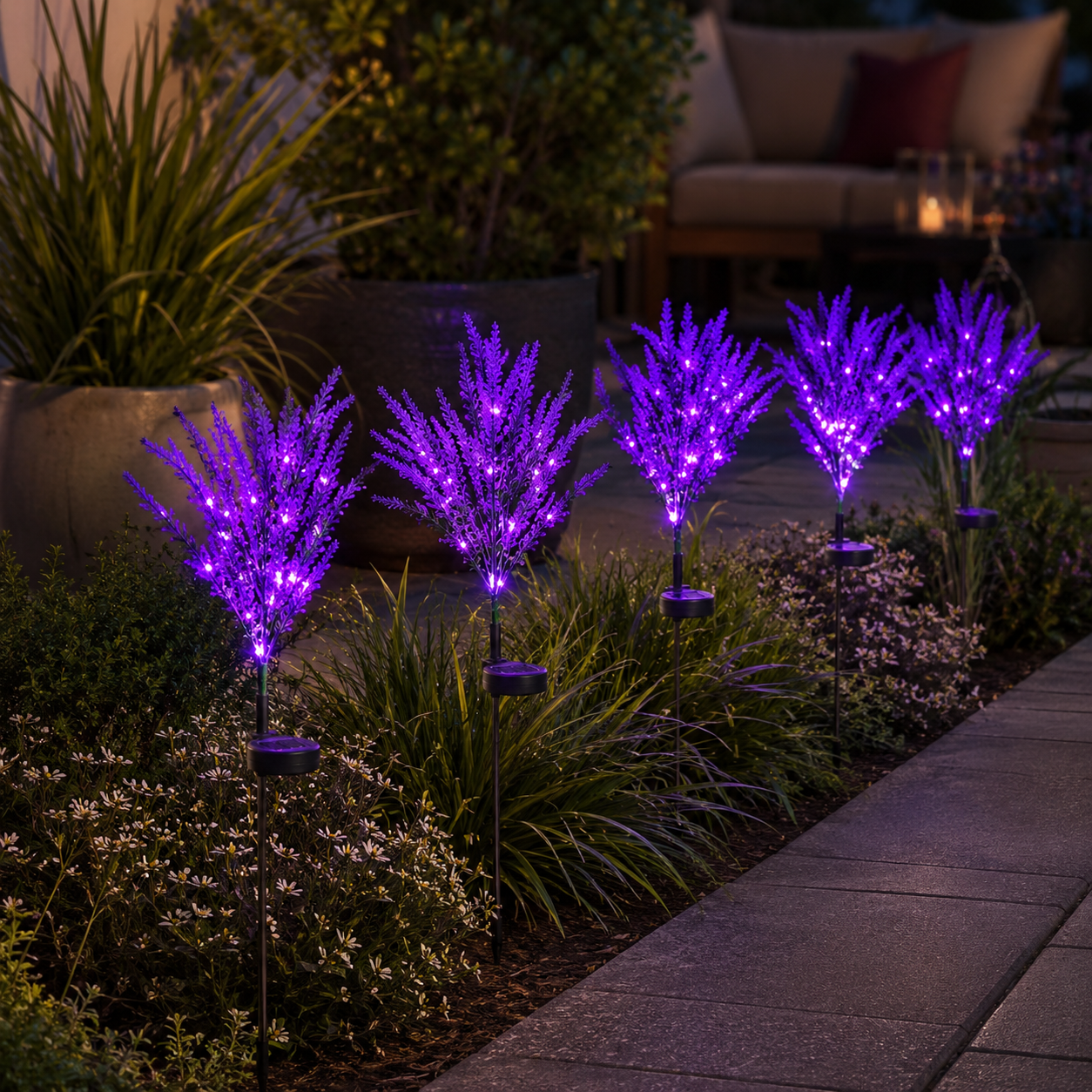 Solar-Powered Decorative Lavender Garden Stake
