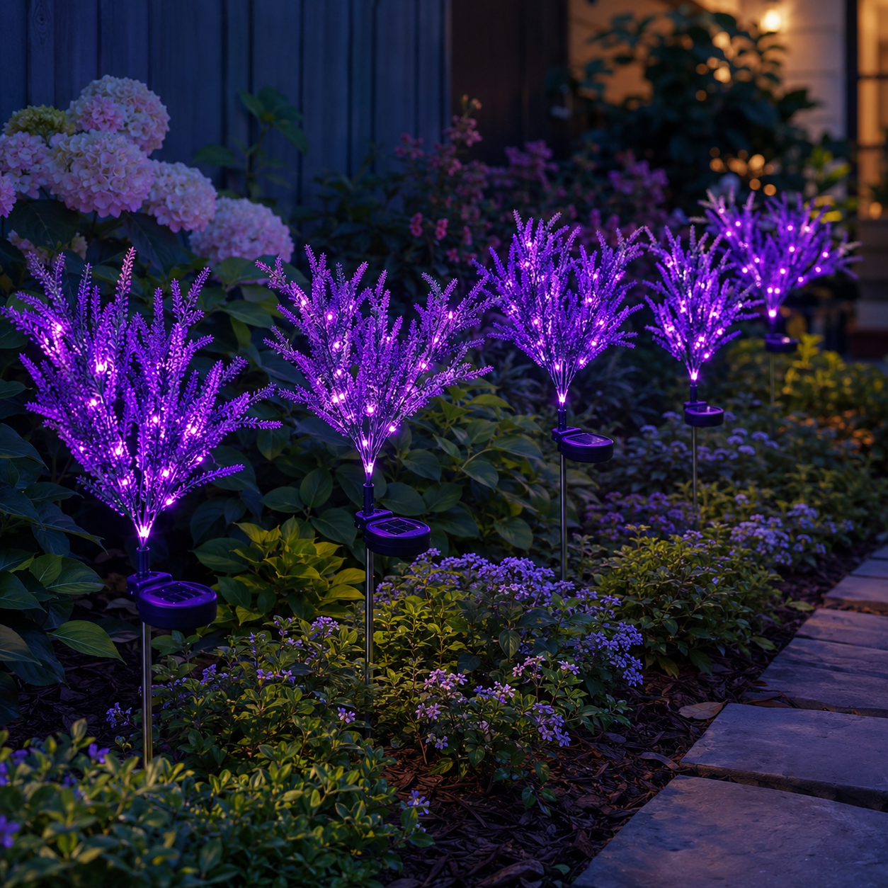 Solar-Powered Decorative Lavender Garden Stake