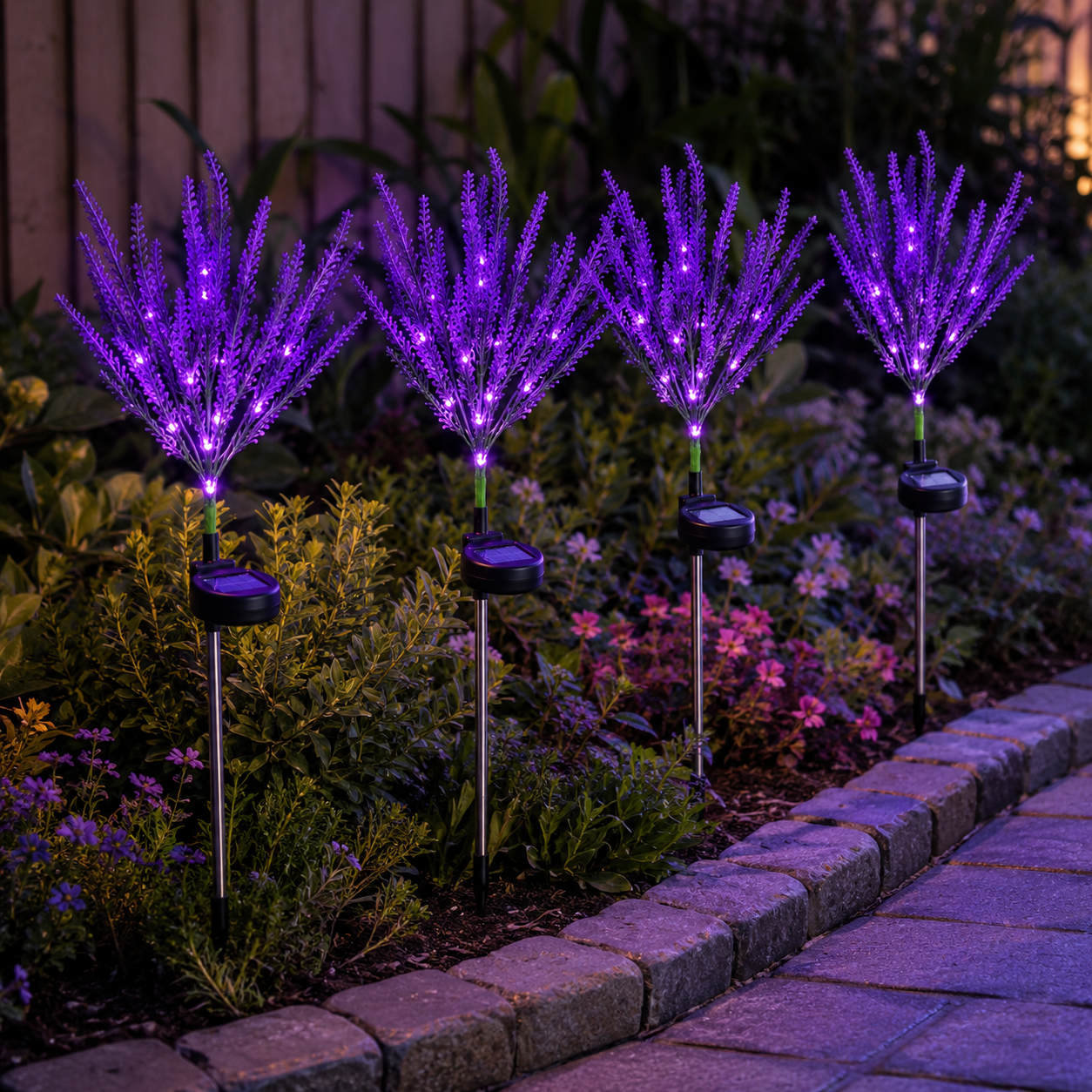 Solar-Powered Decorative Lavender Garden Stake