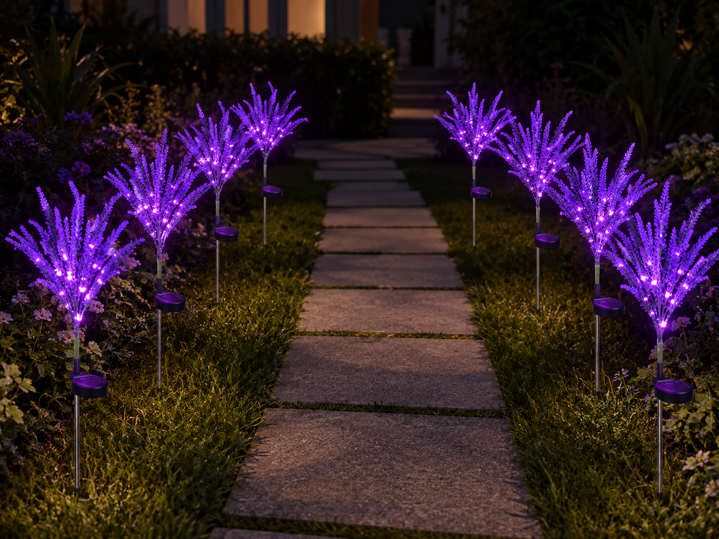 Solar-Powered Decorative Lavender Garden Stake