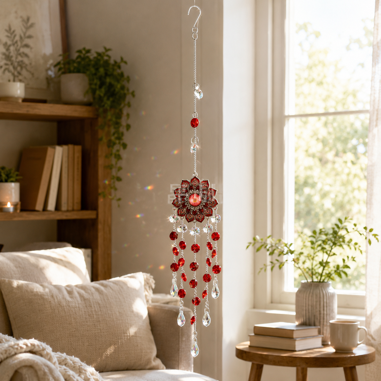 Elegant Hanging Crystal Suncatcher – Flower Prism Ornament for Home & Garden