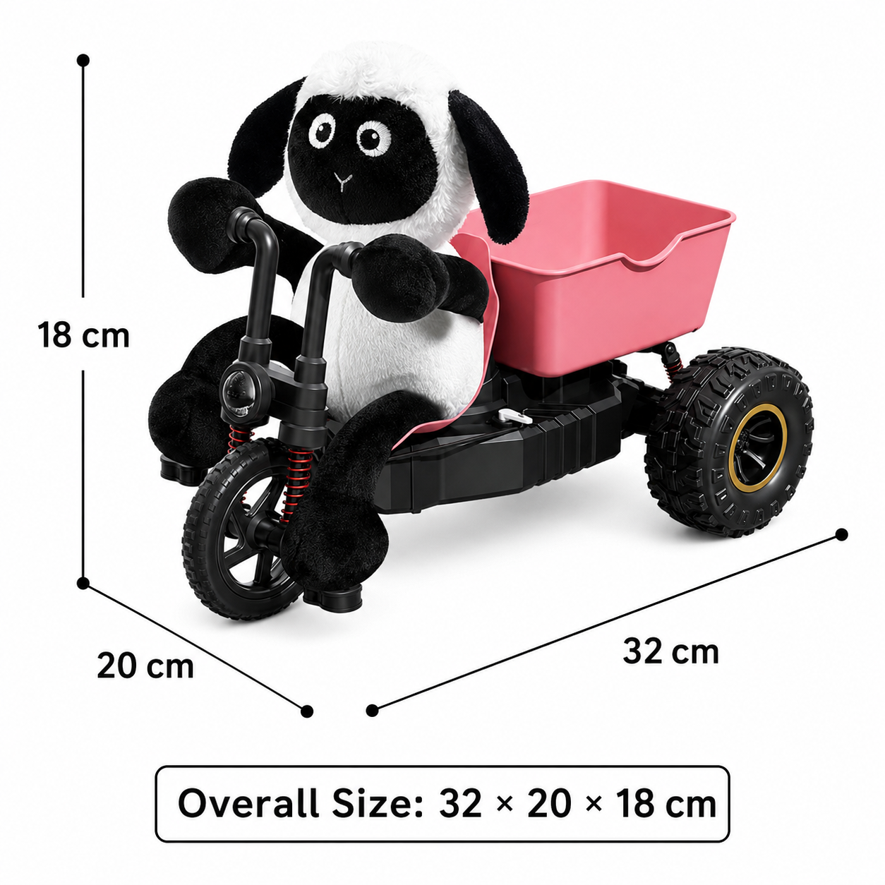 Crazy Little Sheep Fun Tricycle – Plush Ride-On Toy