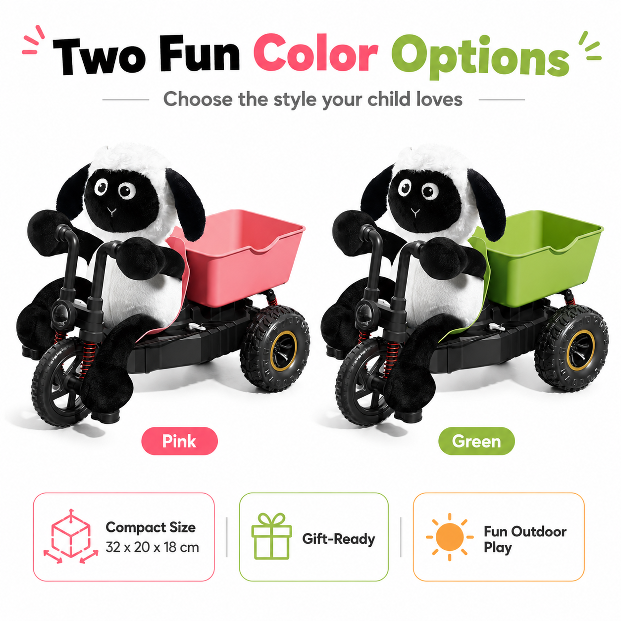 Crazy Little Sheep Fun Tricycle – Plush Ride-On Toy