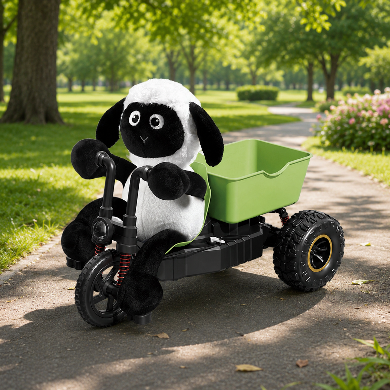 Crazy Little Sheep Fun Tricycle – Plush Ride-On Toy