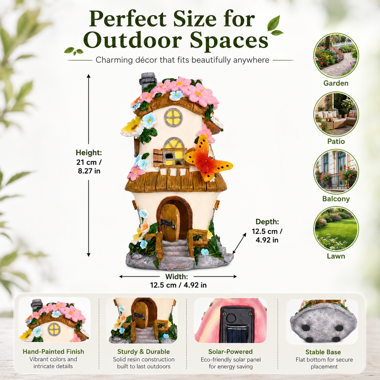Solar Garden Fairy House Light – Miniature Cottage Model