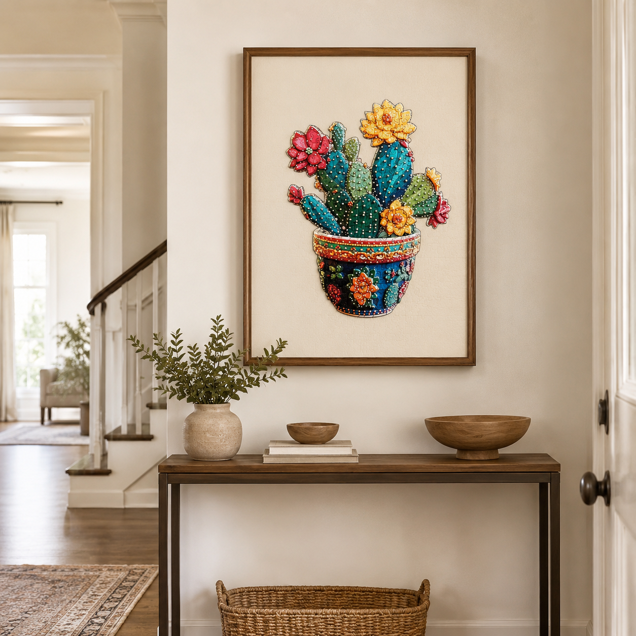 Wacocetoy XL Cactus Wooden Puzzle with Hidden Surprise Pieces and Saving Function