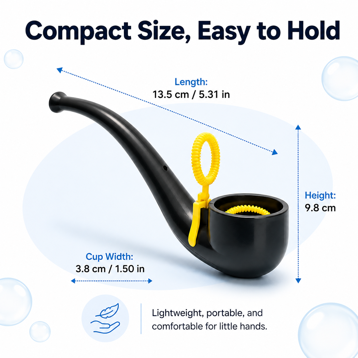 Retro Bubble Blower with Built-In Wand and Deep Reservoir, Fun Outdoor Bubble Toy for Parties, Summer Play, Birthday Gifts