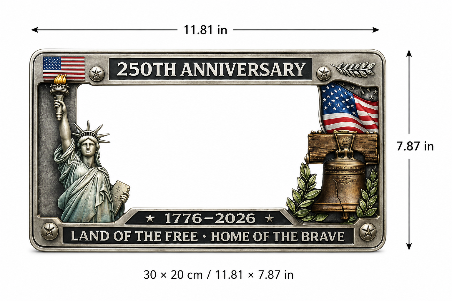 Patriotic Veteran License Plate Frame Set, 250th Anniversary & Vietnam Veteran Decorative Car Tag Holder,America Commemorative Auto Plate Frame for Cars, Trucks, SUVs