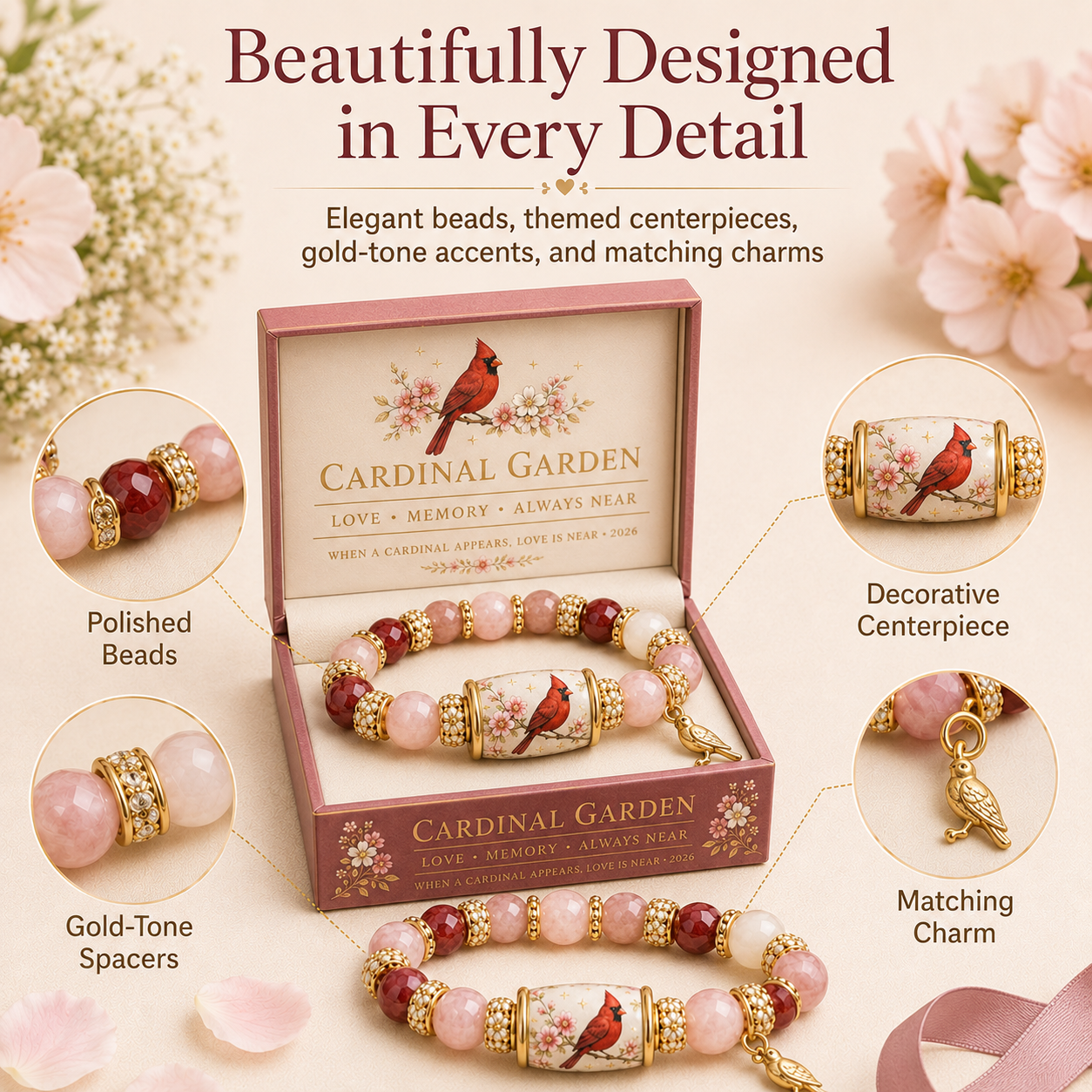 Inspirational Blessing Beaded Bracelet Gift Set for Women, Meaningful Charm Bracelet with Gift Box, Butterfly Faith Cardinal Sea Turtle Theme Jewelry Gift for Mom Daughter Sister Friend