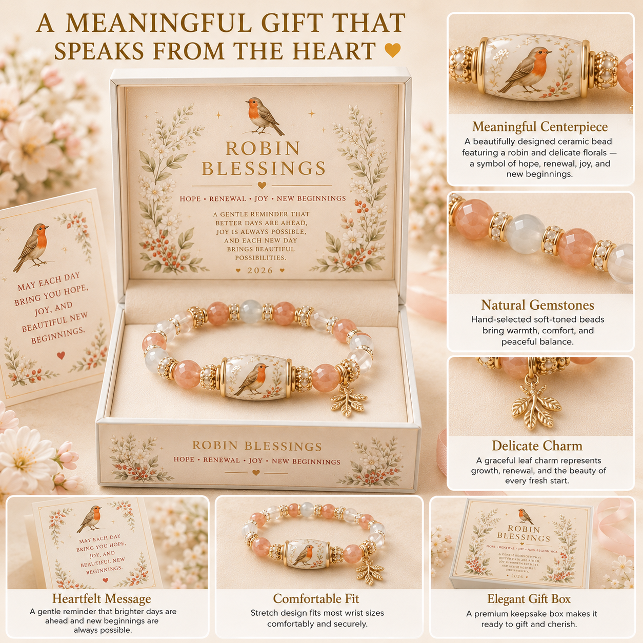 Inspirational Blessing Beaded Bracelet Gift Set for Women, Meaningful Charm Bracelet with Gift Box, Butterfly Faith Cardinal Sea Turtle Theme Jewelry Gift for Mom Daughter Sister Friend