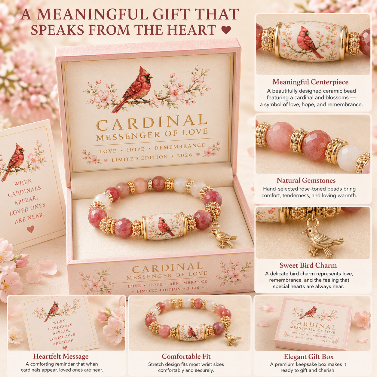 Inspirational Blessing Beaded Bracelet Gift Set for Women, Meaningful Charm Bracelet with Gift Box, Butterfly Faith Cardinal Sea Turtle Theme Jewelry Gift for Mom Daughter Sister Friend