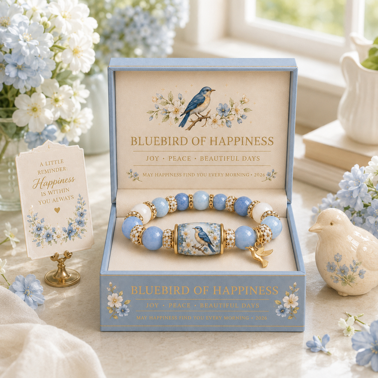 Inspirational Blessing Beaded Bracelet Gift Set for Women, Meaningful Charm Bracelet with Gift Box, Butterfly Faith Cardinal Sea Turtle Theme Jewelry Gift for Mom Daughter Sister Friend