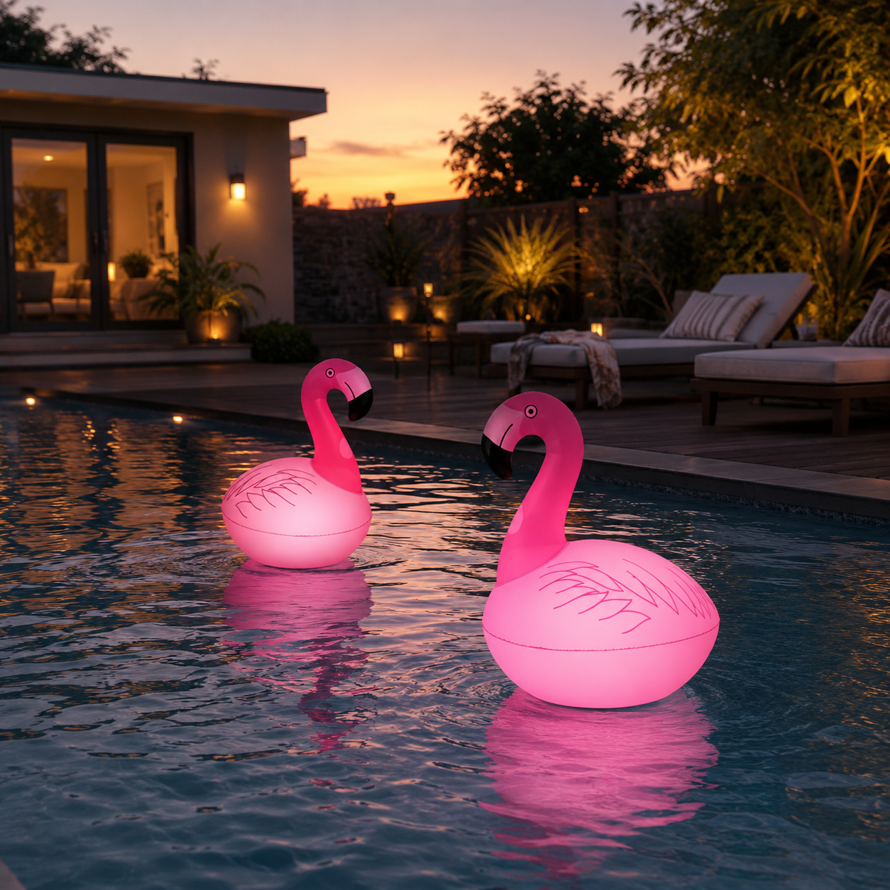 Solar Flamingo Pool Light, Floating Pink LED Pool Decor for Summer Parties