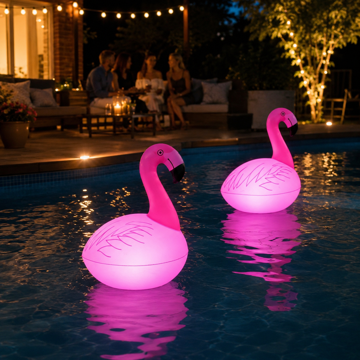 Solar Flamingo Pool Light, Floating Pink LED Pool Decor for Summer Parties