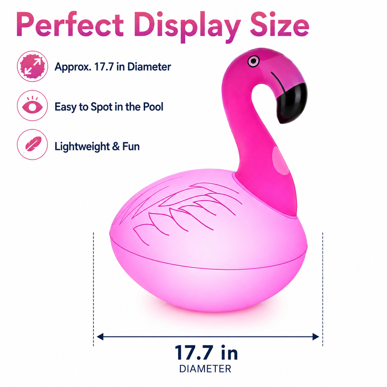Solar Flamingo Pool Light, Floating Pink LED Pool Decor for Summer Parties