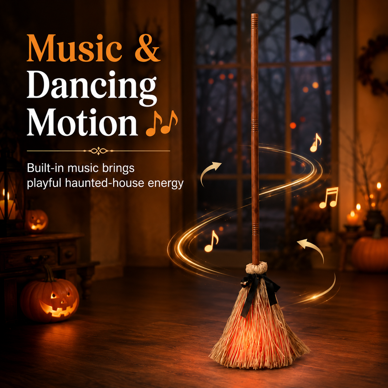Musical Dancing Witch Broom 🧹🎃