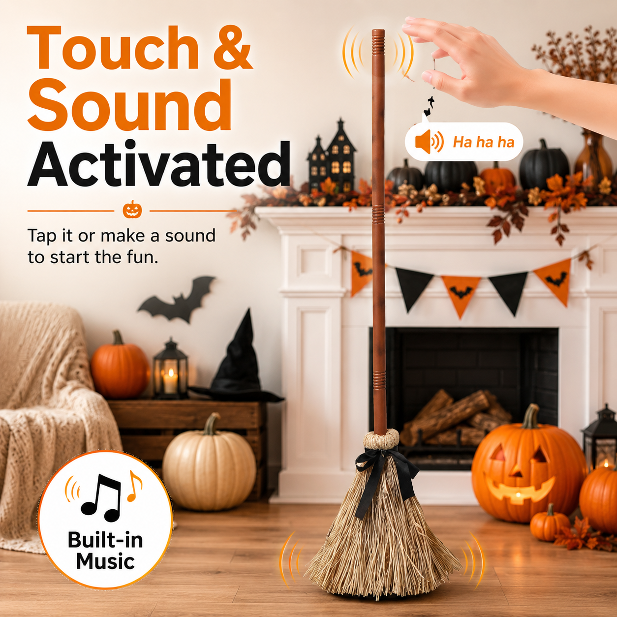 Musical Dancing Witch Broom 🧹🎃