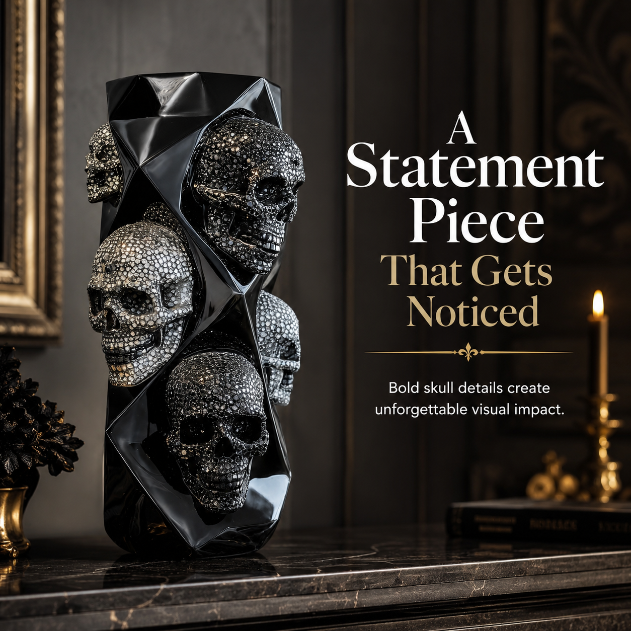Gothic Skull Decorative Vase 🖤