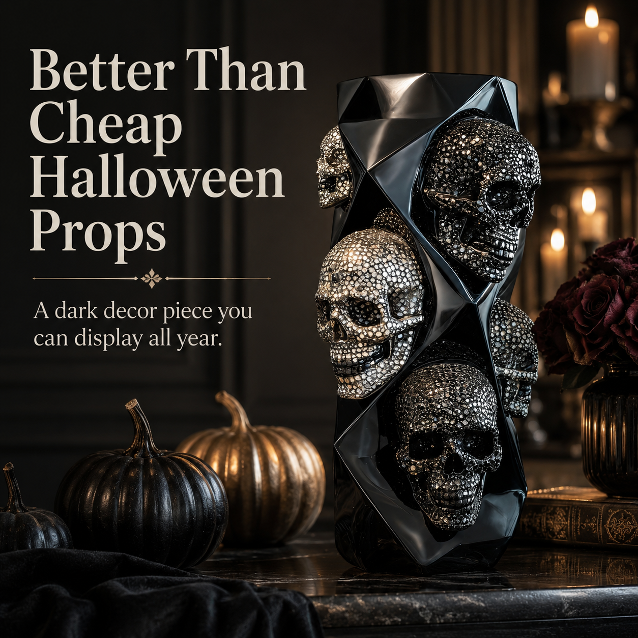 Gothic Skull Decorative Vase 🖤
