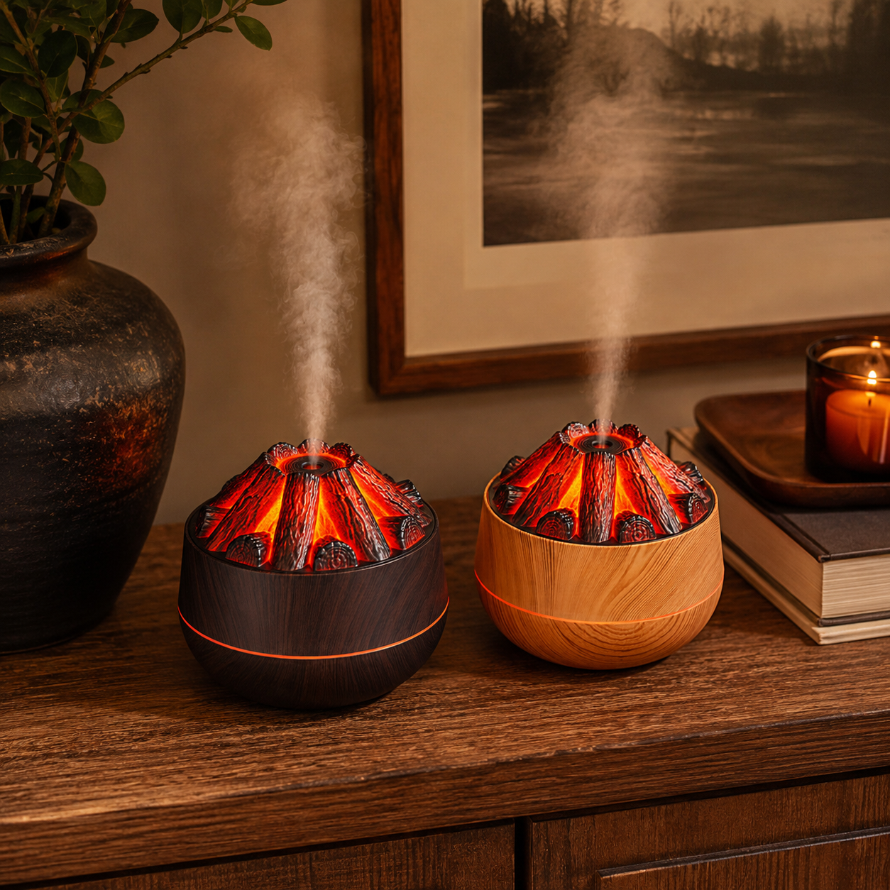 Glowing Charcoal Fire Humidifier