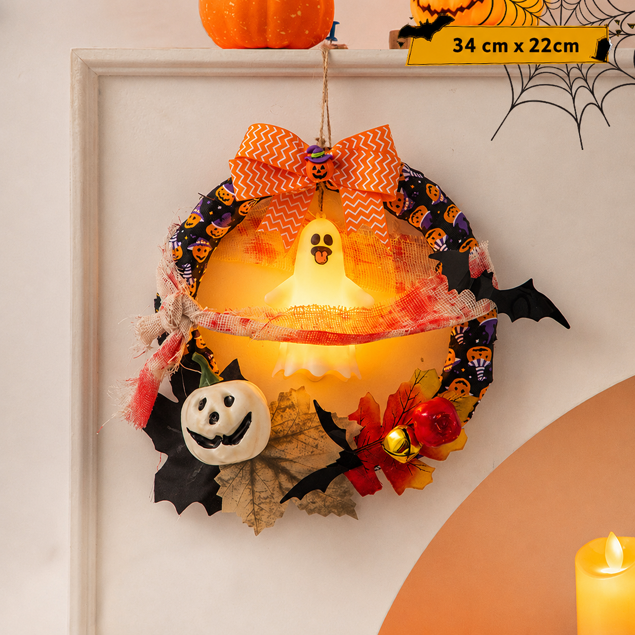 Halloween Lighted Wreath 🎃