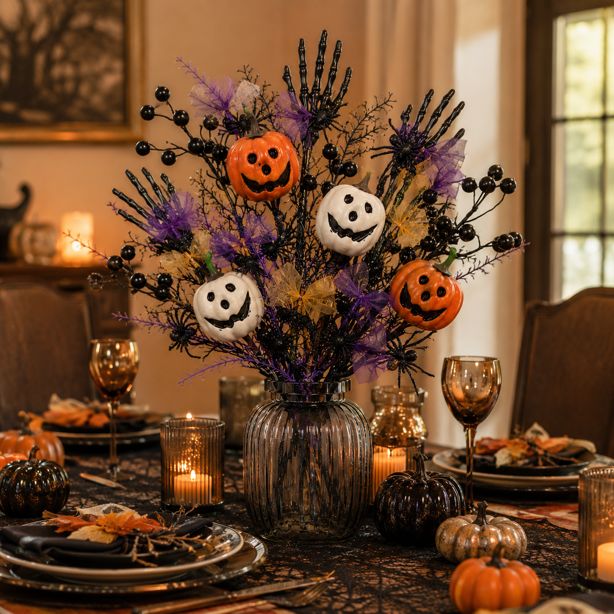 Halloween Pumpkin Floral Stem Picks