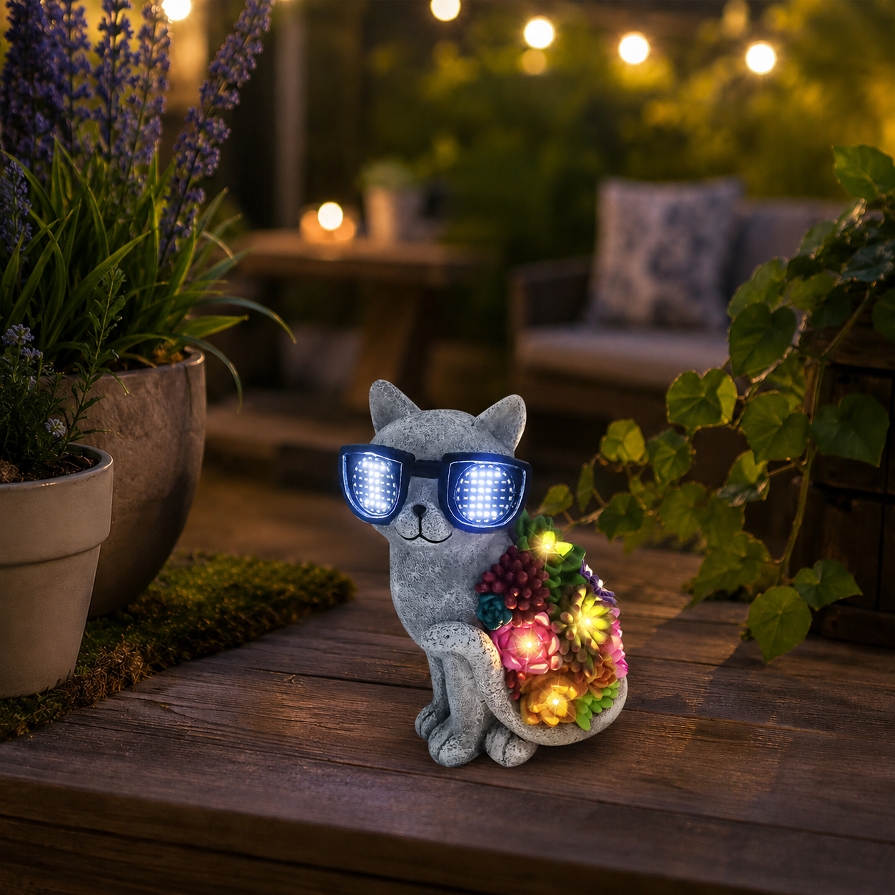 Solar Animated Sunglasses Animal Garden Statue