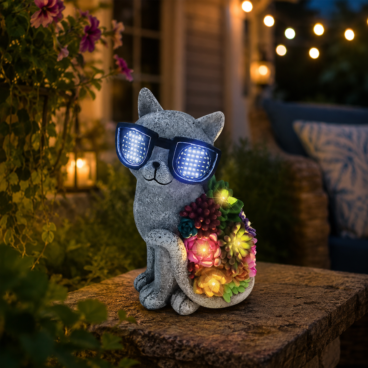 Solar Animated Sunglasses Animal Garden Statue