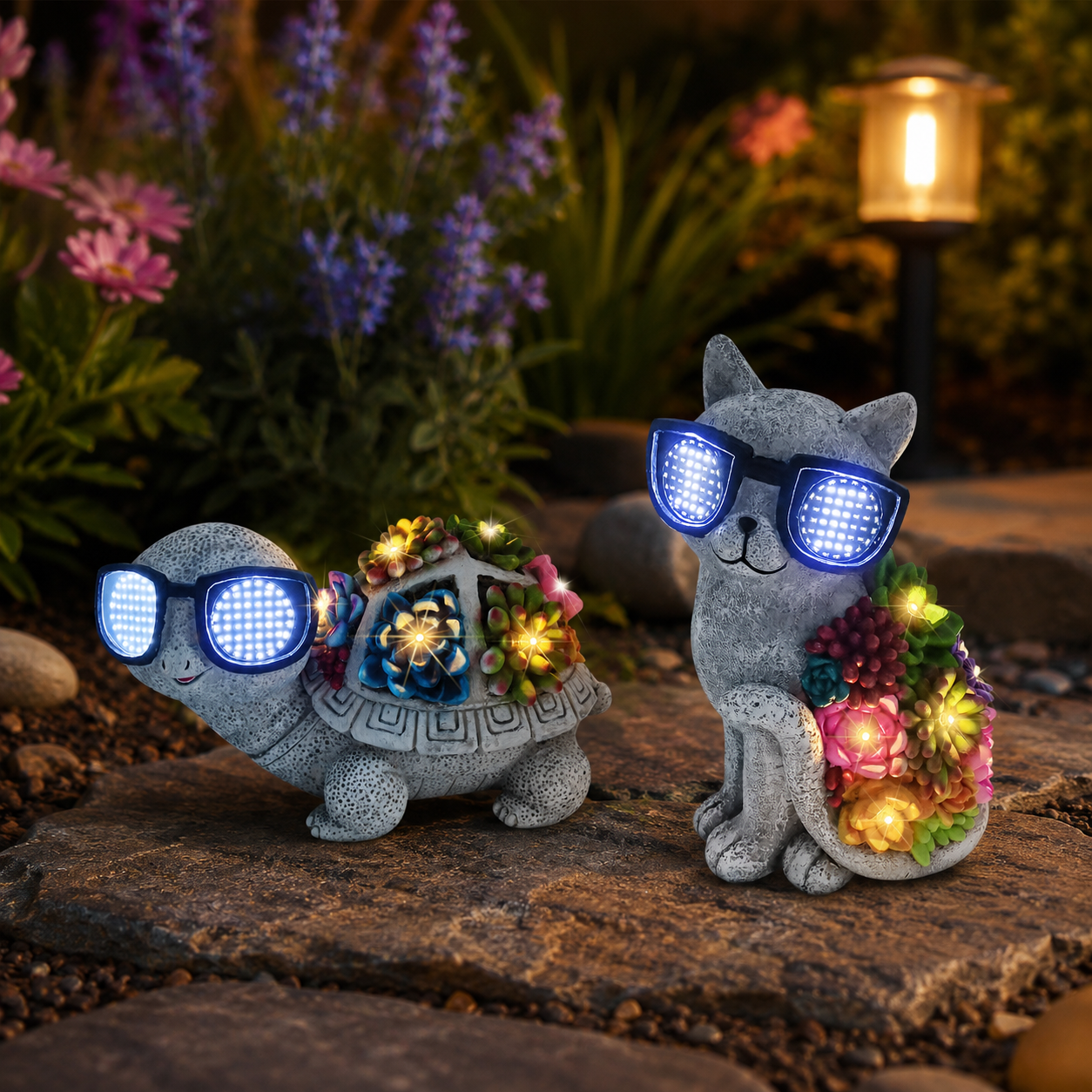 Solar Animated Sunglasses Animal Garden Statue