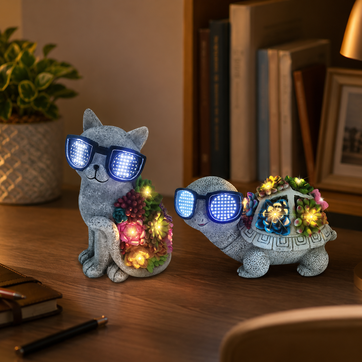Solar Animated Sunglasses Animal Garden Statue