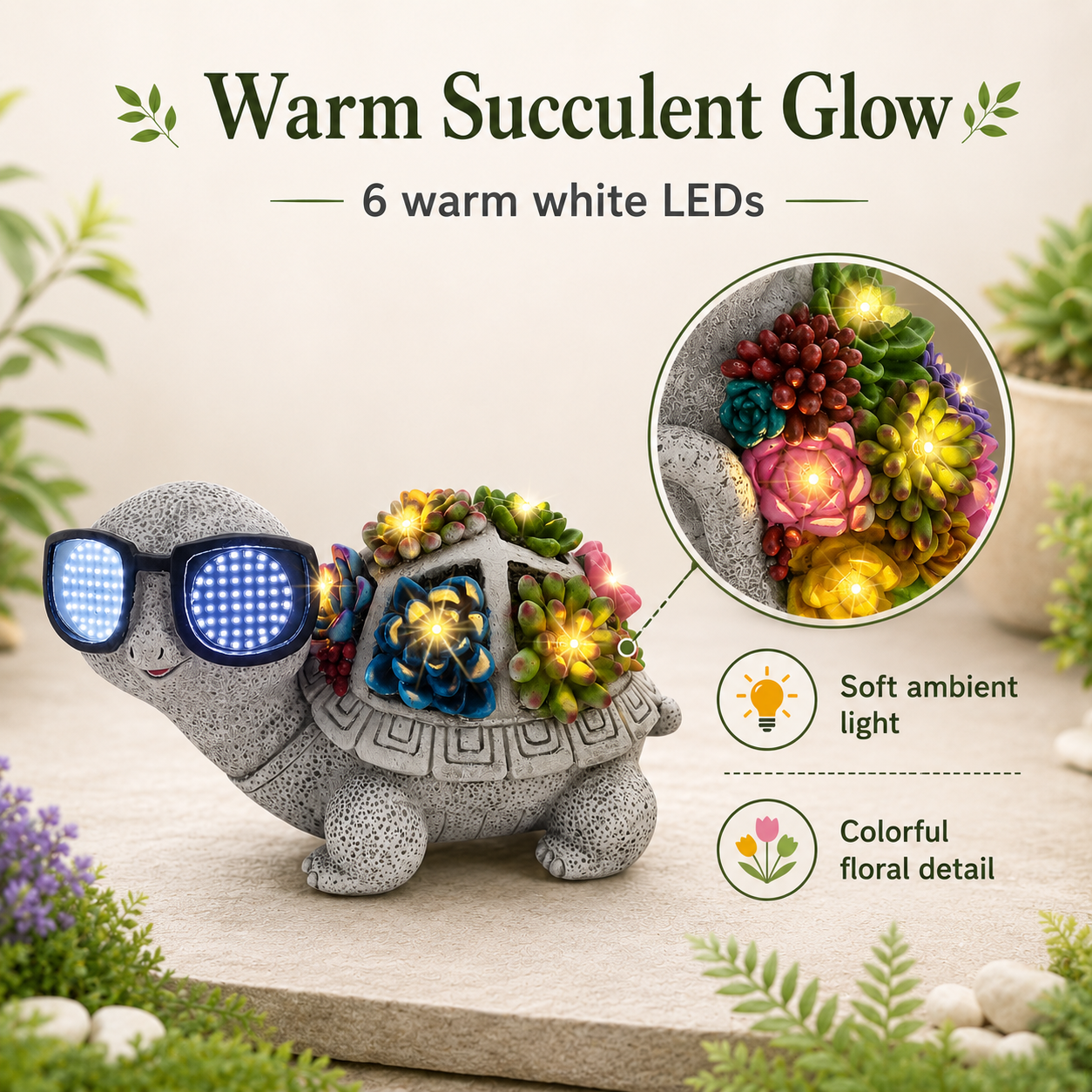 Solar Animated Sunglasses Animal Garden Statue