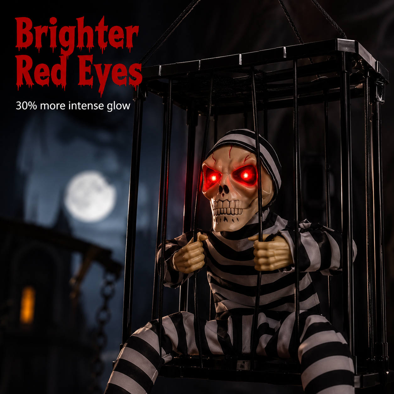 Halloween Prisoner Skeleton Cage Decor