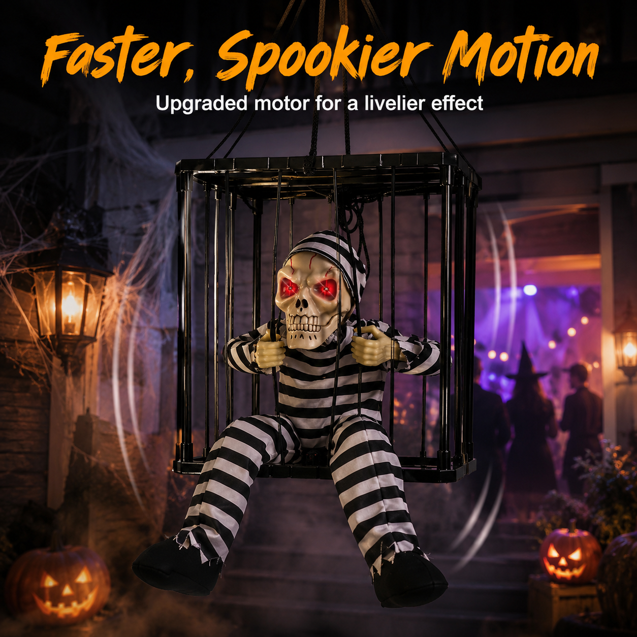 Halloween Prisoner Skeleton Cage Decor