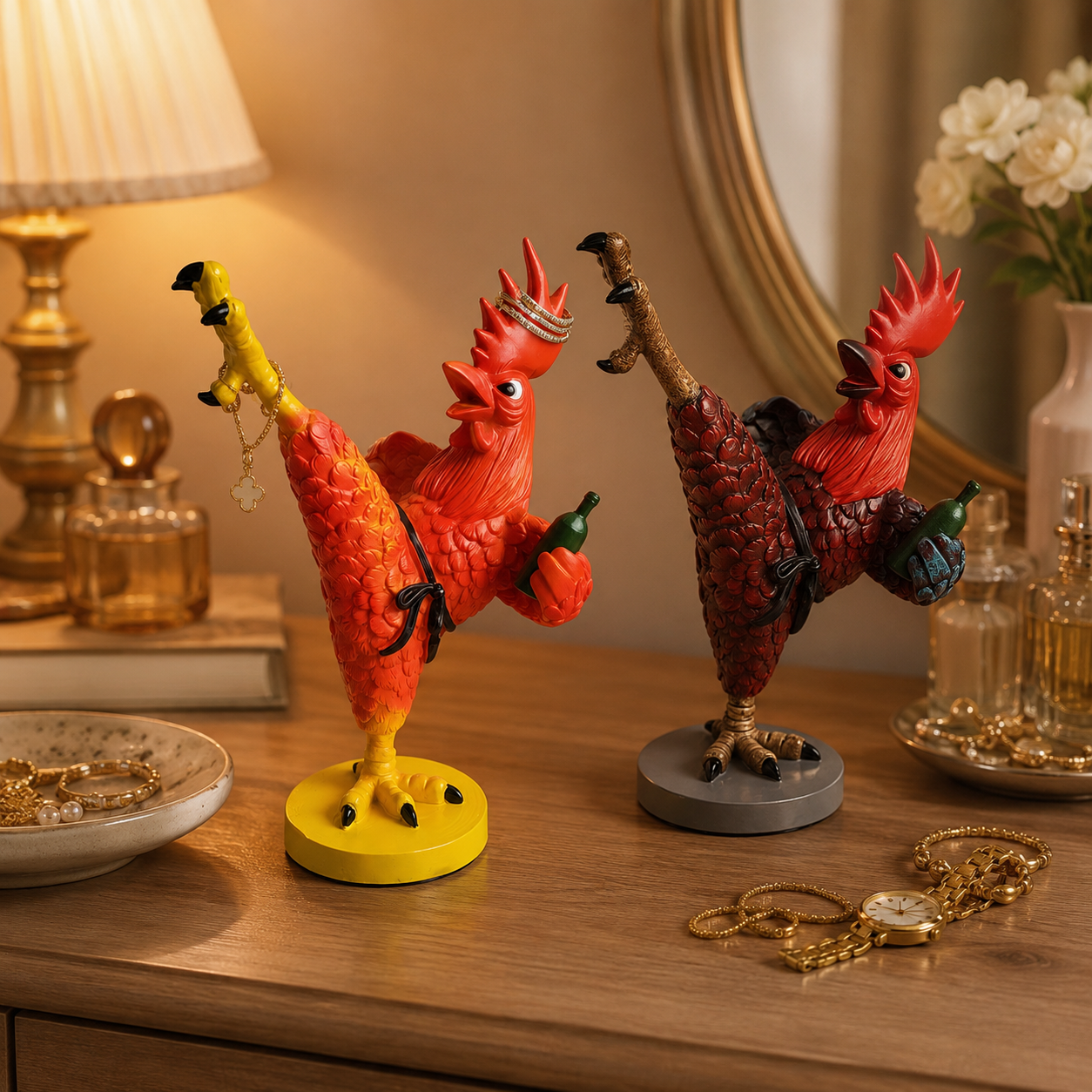 Drunken Rooster Jewelry Stand