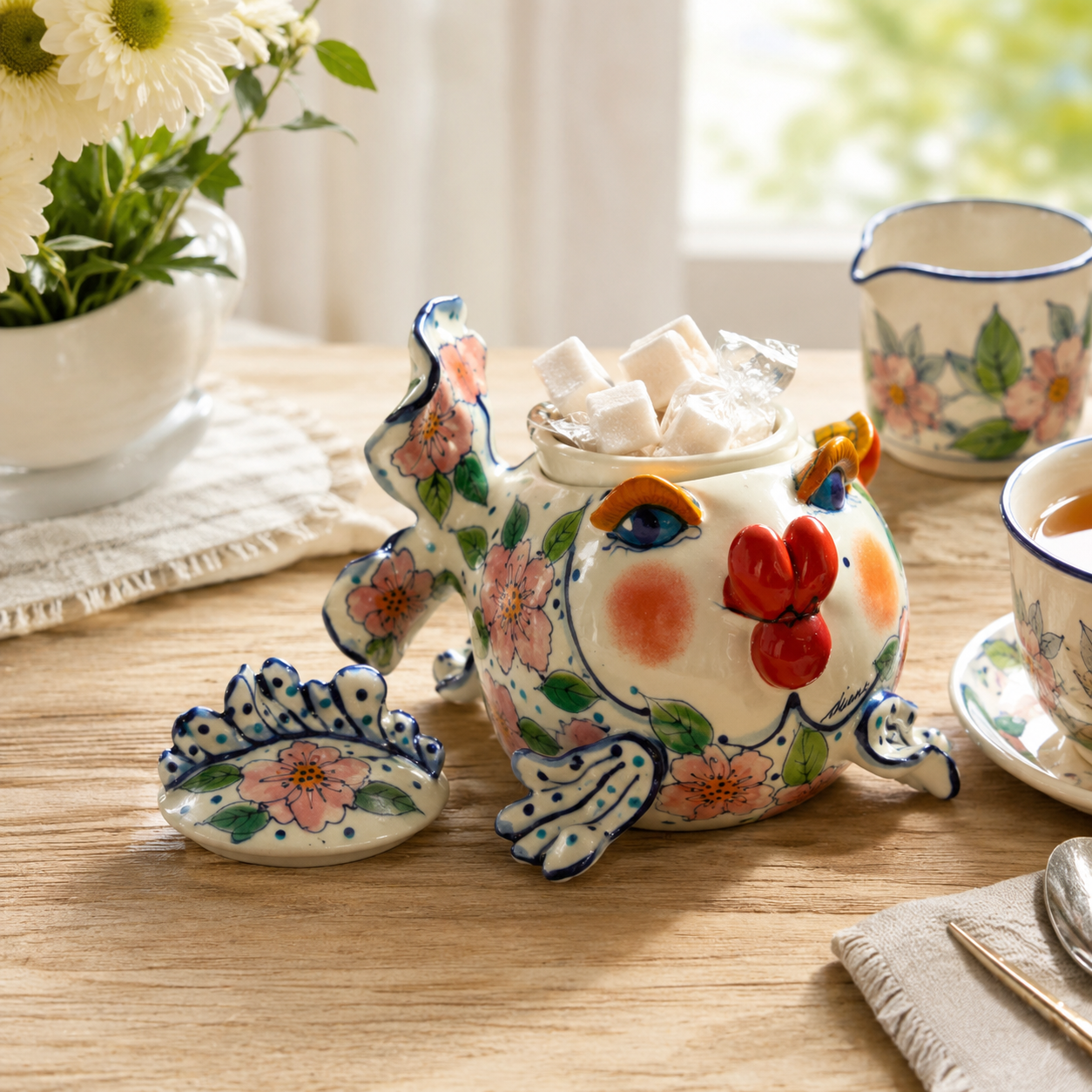 Hand-Painted Ceramic Fish Storage Jar