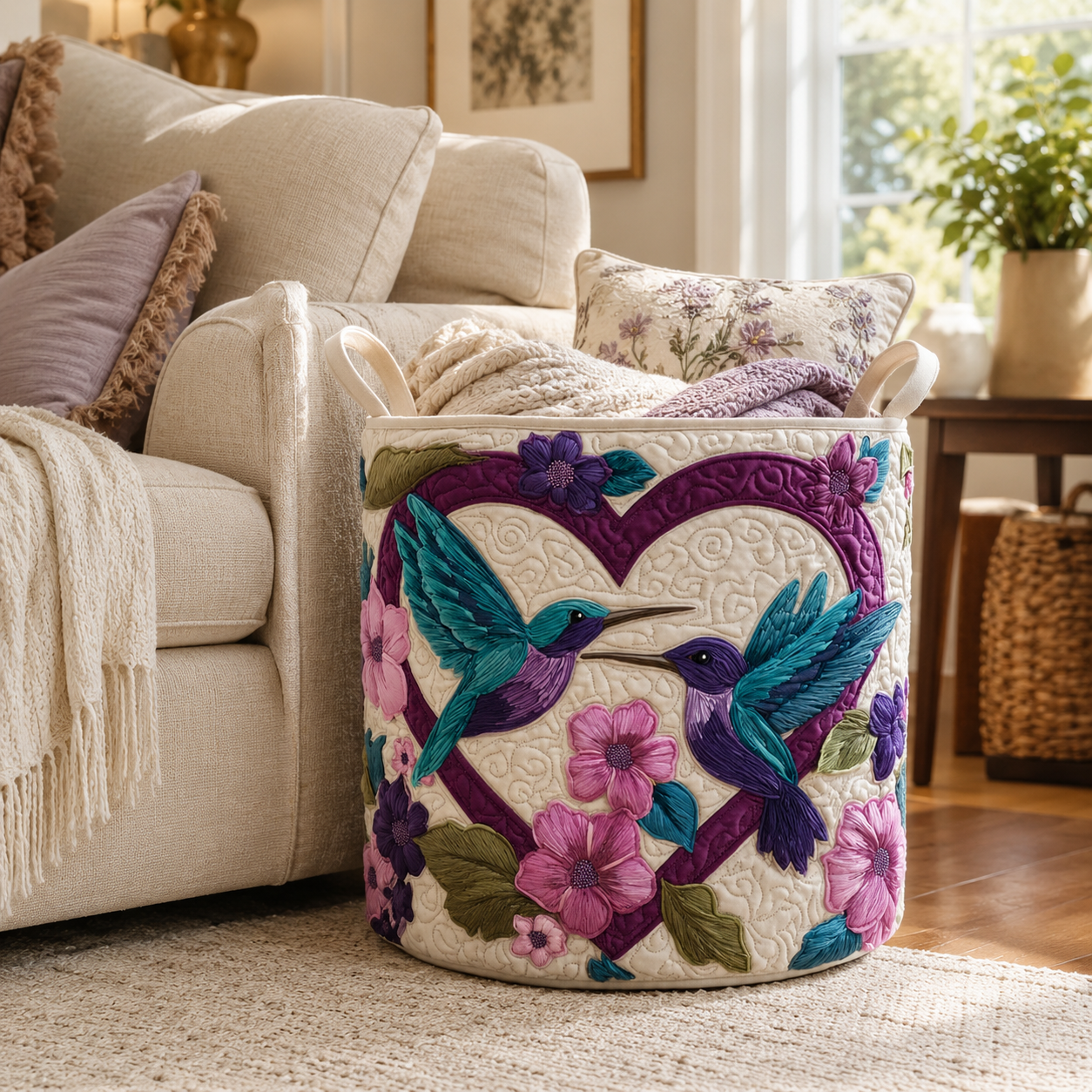 Quilted Decorative Storage Basket