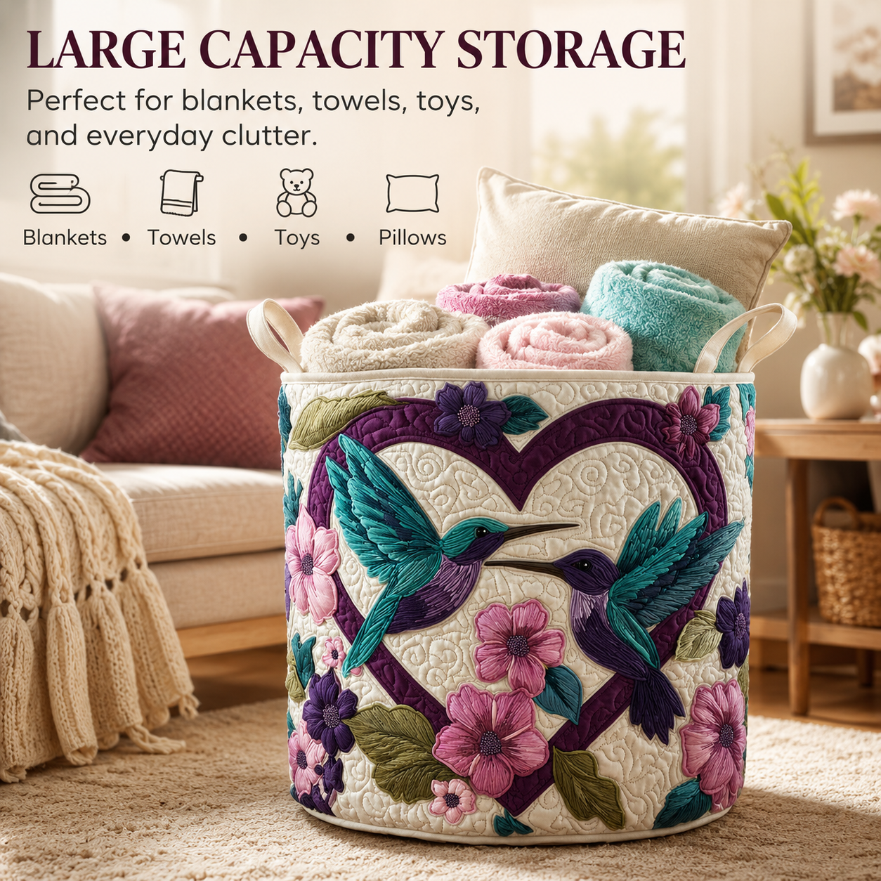 Quilted Decorative Storage Basket