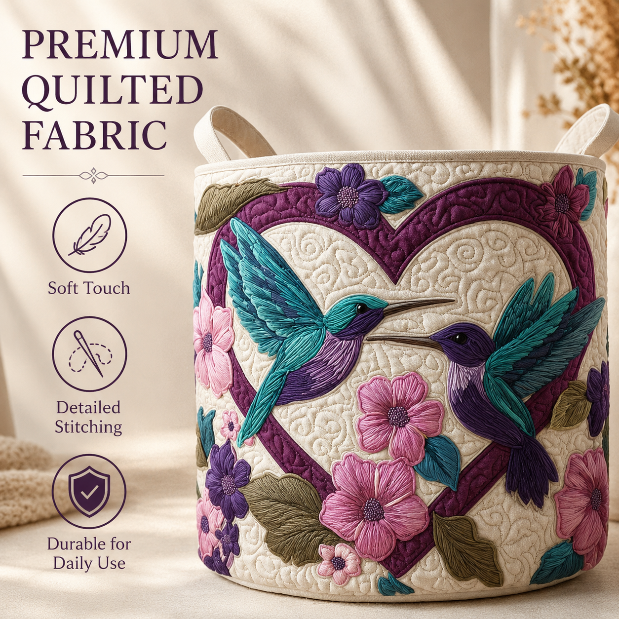 Quilted Decorative Storage Basket
