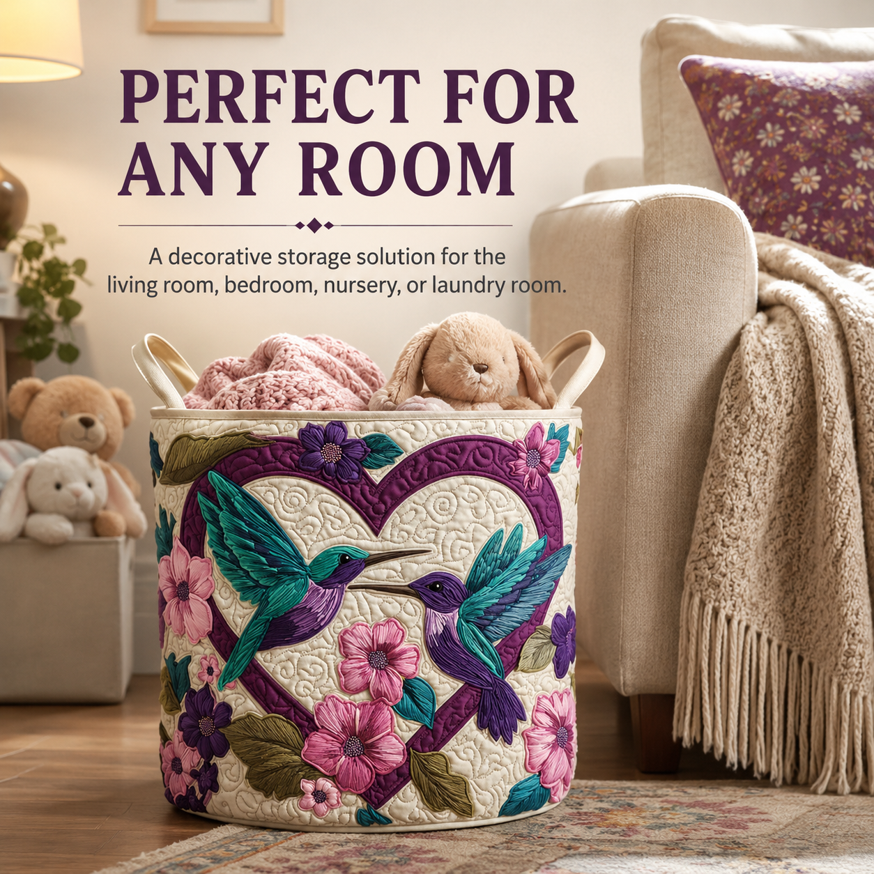 Quilted Decorative Storage Basket