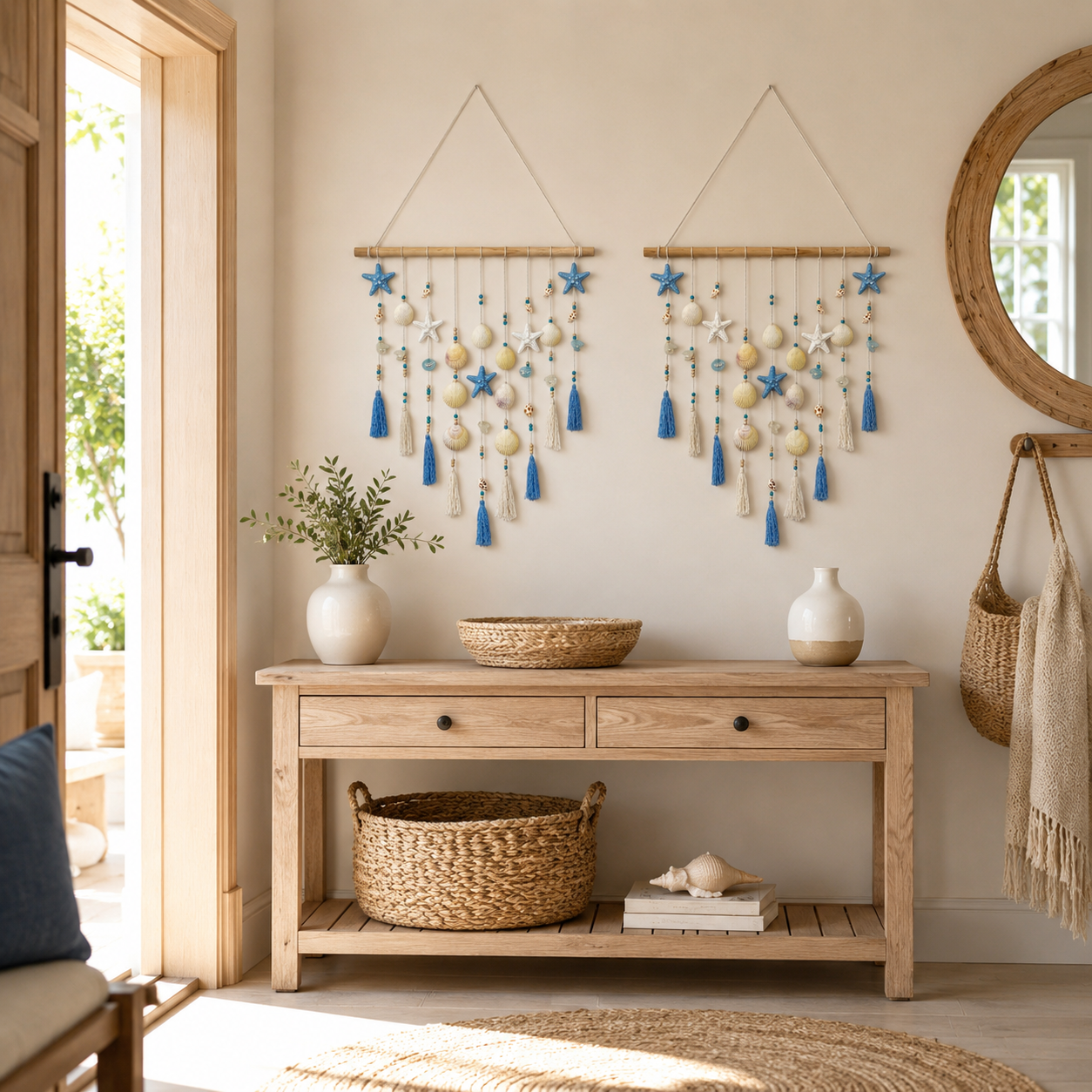 Coastal Seashell Wall Hanging Decor