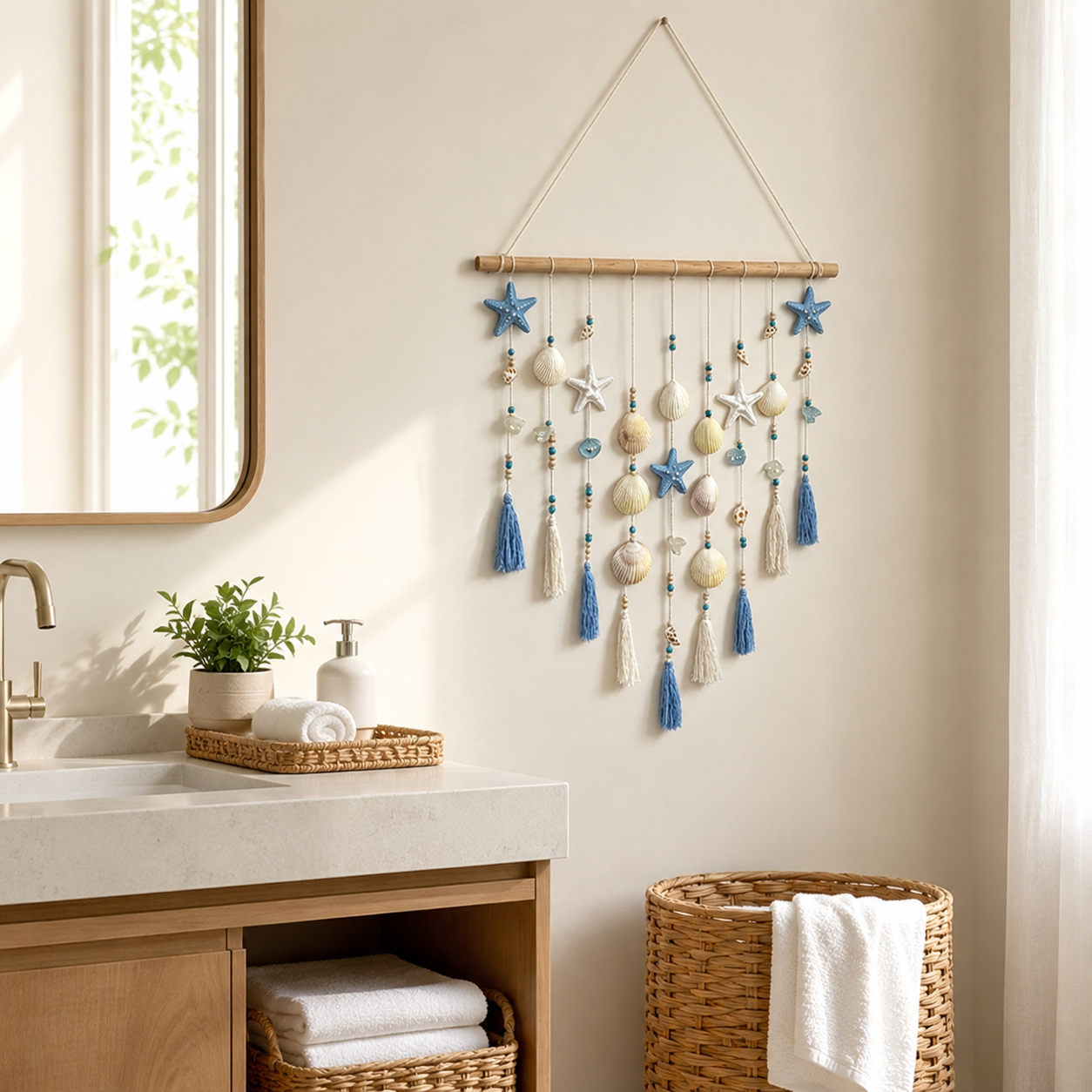Coastal Seashell Wall Hanging Decor