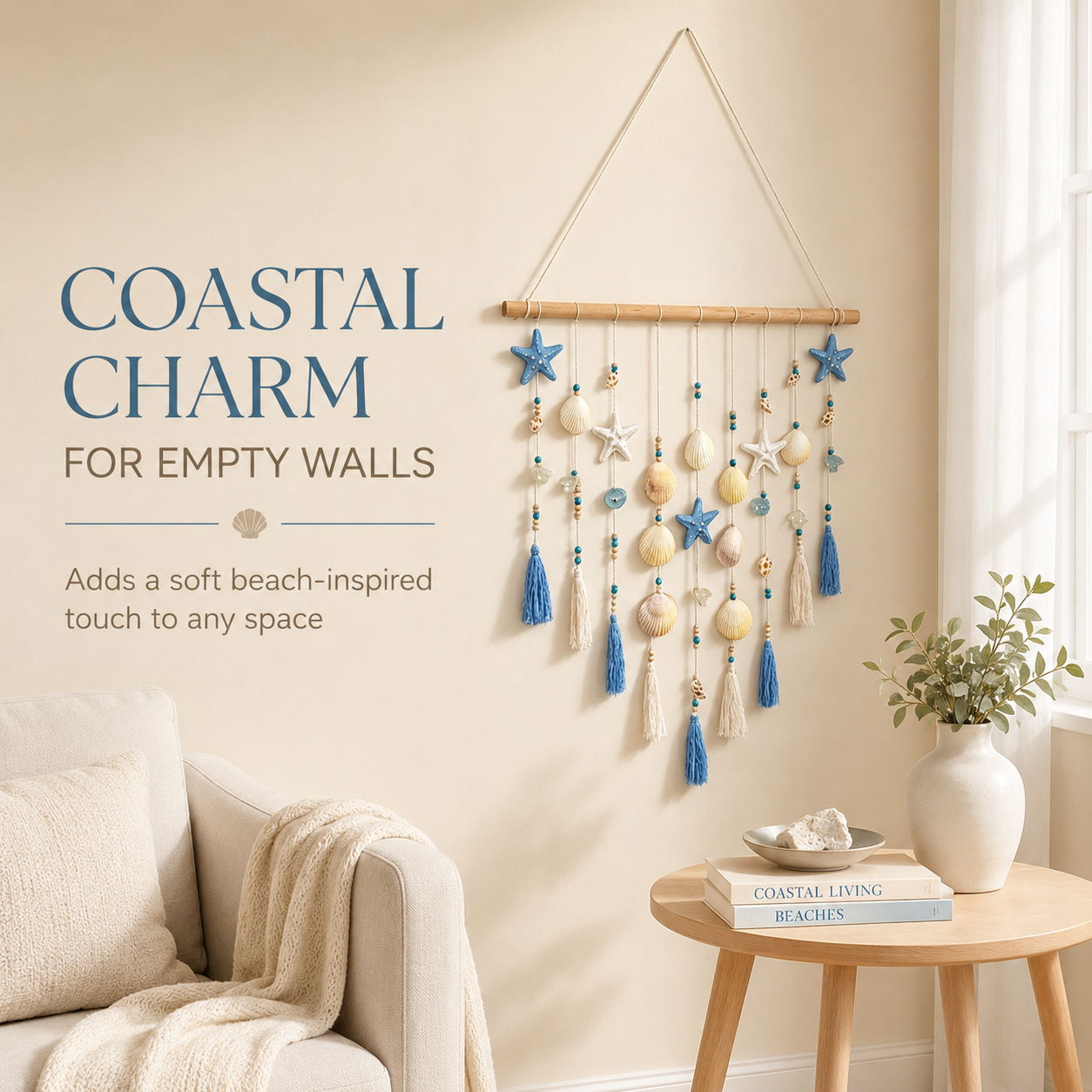Coastal Seashell Wall Hanging Decor