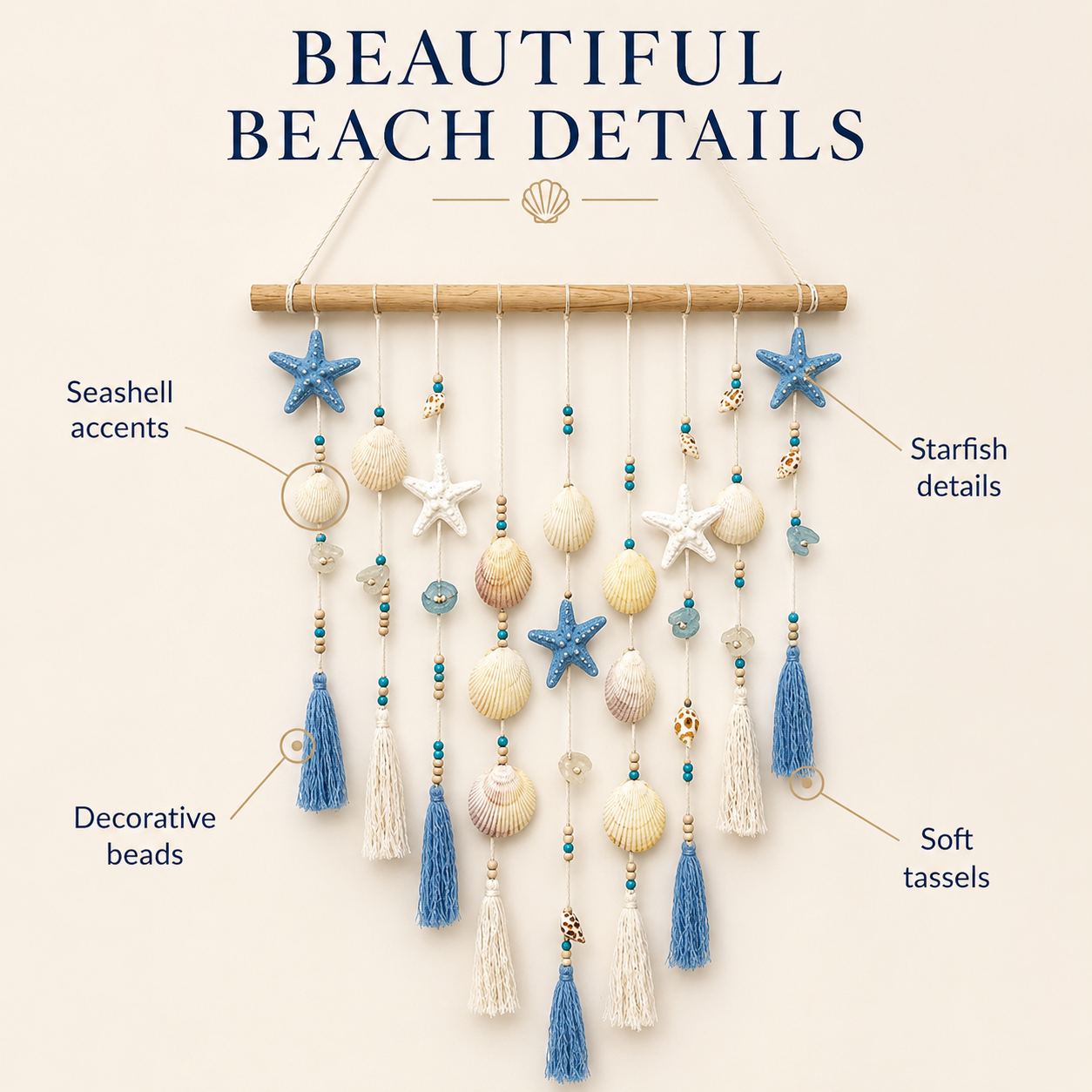 Coastal Seashell Wall Hanging Decor