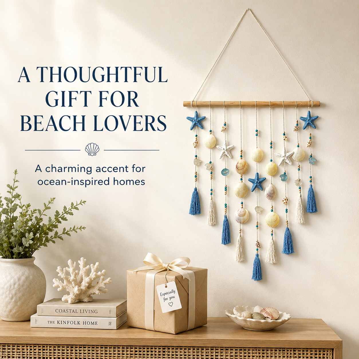 Coastal Seashell Wall Hanging Decor